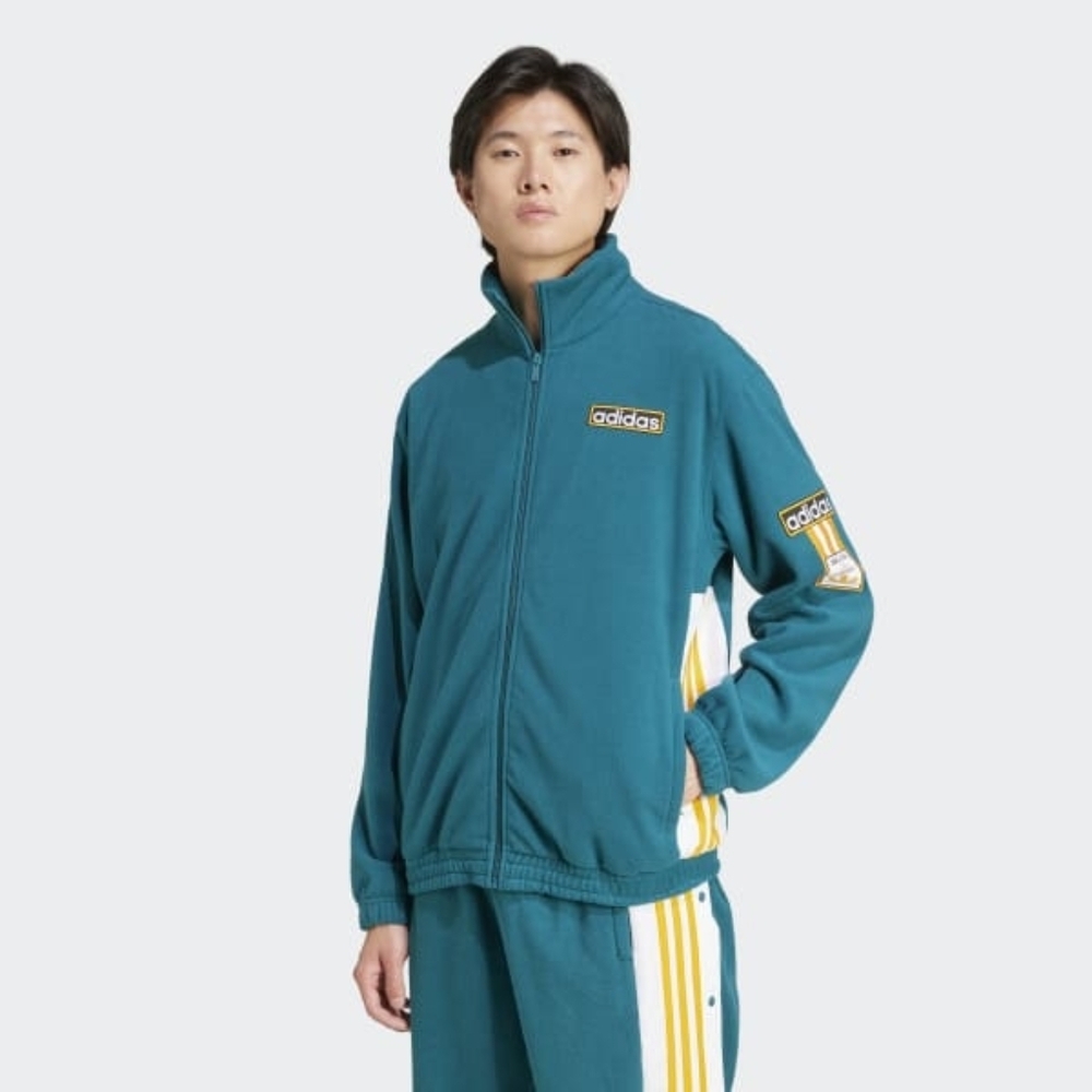 ADIDAS Teal Fleece Zip Up Blokecore Athletic Medium
